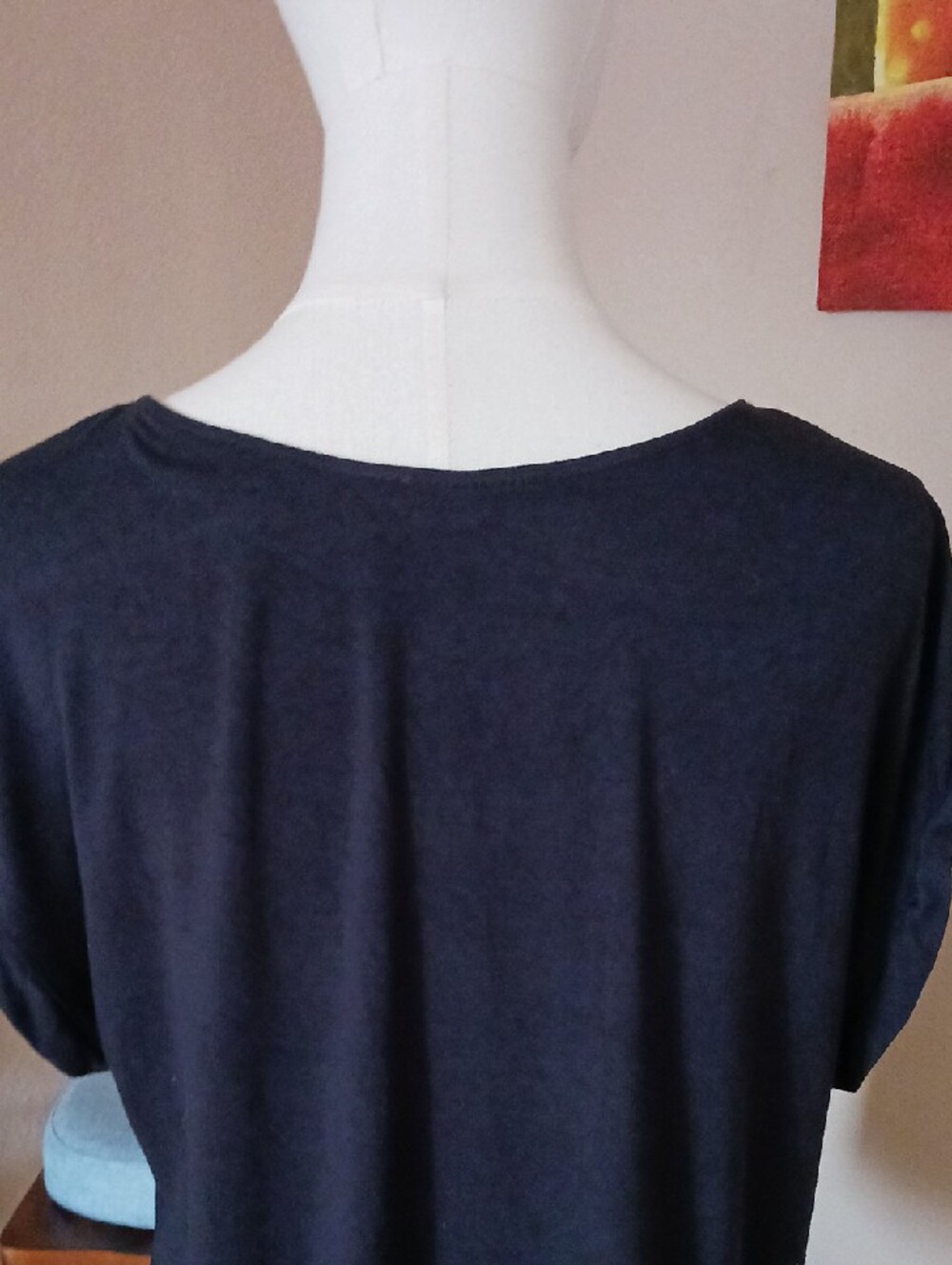 Papermoon Black Short-Sleeve Split-Neck Top with Metallic Dots - Picture 8 of 11